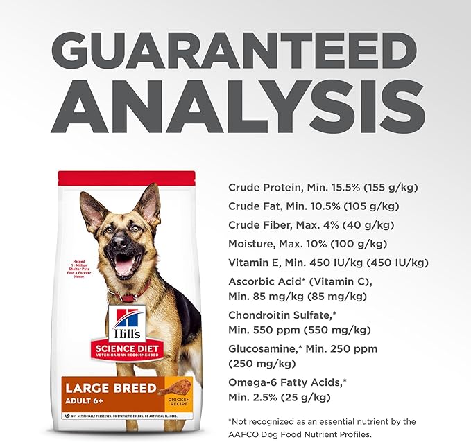 Hill's Science Diet Adult 6+ Large Breed Dry Dog Food, Chicken, 15 lb. Bag