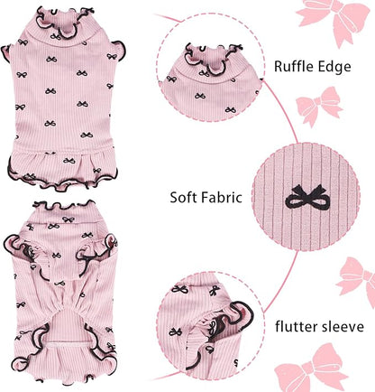 Small Dog Clothes Extra Small Dogs Spring Summer Dress Cute Soft and Breathable Outfits for Female Chihuahua Shih Tzu Yorkshire Puppy Cats (Pink Dress, X-Small)