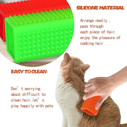 2pcs Pet Dog Cat Hair Remover, Pet Hair Removal Tool, Hollow Cleaner Brush for car，Interior, Furniture, Sofa (red and green)