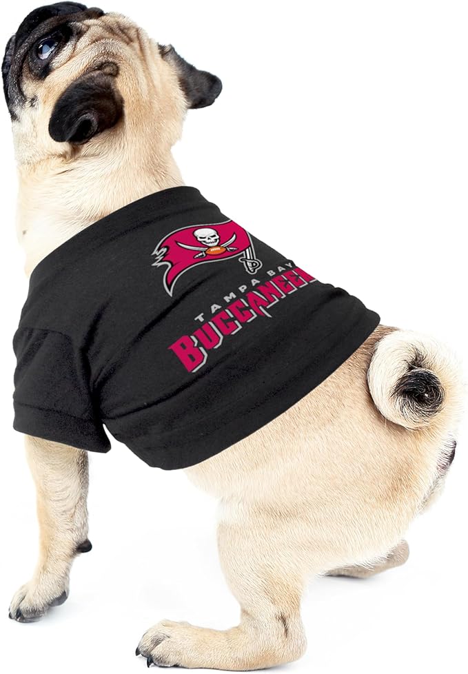 Littlearth NFL Tampa Bay Buccaneers Pet T-Shirt, Team Color, Large