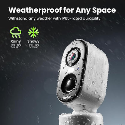 Kiwibit Security Cameras Wireless Outdoor, 2K Outside Camera for Home Security, Battery Camera, Magnetic Mount, AI Detection, Color Night Vision, Spotlight, Waterproof, 2.4GHz WiFi, Cloud & SD Storage
