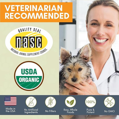 Wholistic Pet Organics Spirulina Powder for Dogs and Cats - Antioxidant Support for Dogs and Cats - Immune Support Supplement, Promotes Overall Wellness - Human-Grade Superfood for Pets - 85 Scoops