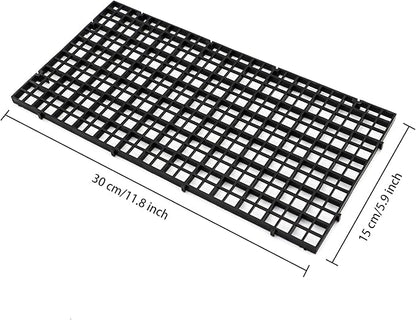 ALEGI 24 Pcs Aquarium Fish Tank Divider Plastic Egg Crate Aquarium Filter Bottom Tray Grid Isolation Board Partition Net Pane Separator (S 24pcs Black)