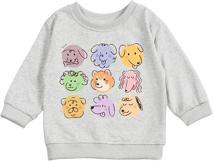 Toddler Baby Cute Dog Puppy Long Sleeve Sweatshirt Top Jogger Pants Set Cute Fall Winter Clothes Set