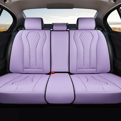 Coverado Purple Car Seat Covers, Back Car Seat Cover, Leather Seat Cover, 3-Pieces Car Seat Cushion, Luxury Seat Cover Seat Protector Universal Fit Most Cars Trucks SUV