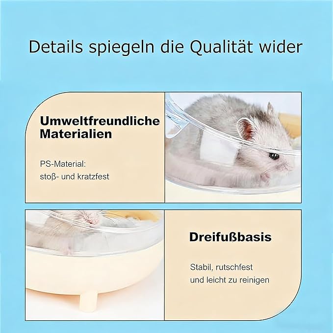 Meow&Woof Hamster Sand Bath Container, Large Sandbox Toilet Gerbil Batheoom, Tiny Chinchilla Dust Bathtub Sand Bath Box for Hamster Cage Accessories 6.5 Inch-Yellow