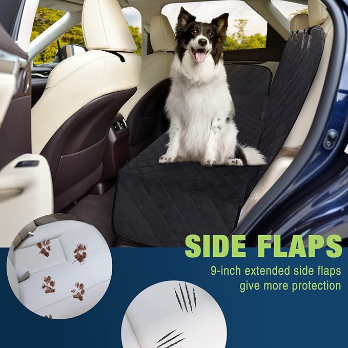 NESTROAD Bench Dog Car Seat Cover for Back Seat,Waterproof Dog Seat Covers,Heavy-Duty and Nonslip Backseat Protector Cover for Cars,Trucks & SUVs (Black,53"×48")