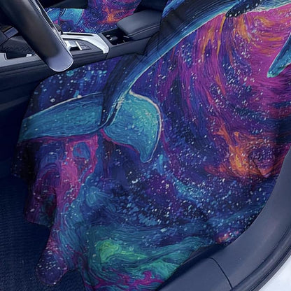 1 Pack Car Towel Seat Covers with Storage Bag, Multifunctional Towel for Gym Outdoor Sport, Picnic, Beach, Pet Dog Travel,Non-Slip Washable Car Seat Protector (Starry Whale)