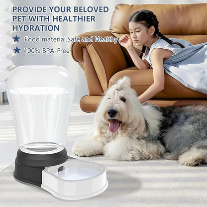 6 Liters Automatic Gravity Dog Water Dispenser, BPA- Free | Gravity Pet Water Bowl, No-Spill Cat Feeder for Large Dogs, BPA-Free & Easy Clean, Less Refills for Work Travel