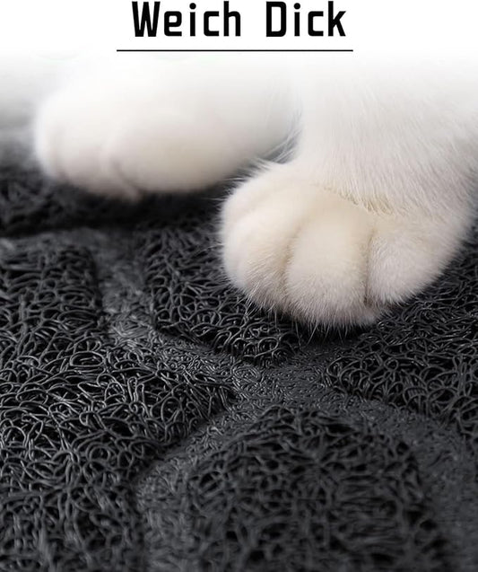 Yimobra Cat Litter Mat, 35.4"x23.6" Litter Box Mat with Litter Lock Mesh, Soft Cat Litter Mat Litter Trapping Mat, Easy to Clean, Non-Slip, Water Resistant, Litter Free Floors, Black