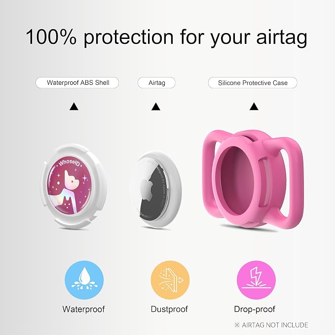 Waterproof AirTag Holder for Dog Collar, Soft Slide-On Dog AirTag Holder | Full-Body Protection, No-Dangle Fit, Ultra-Durable, Lightweight, Tool-Free Installation, Fits Dog & Cat Collars