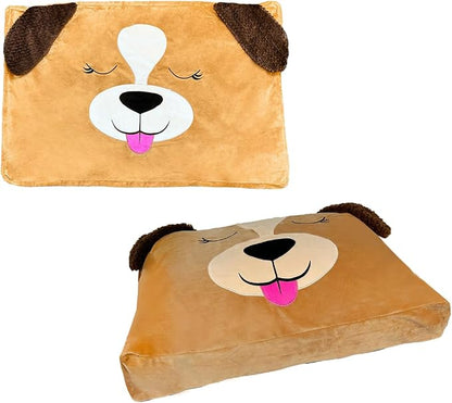 Happy Nappers Pet Bed in A Box Slipcover: Biscuit The Beige Dog - Small - 24x18 Character Bed Case, Stuff & Fill with Your Scent-Pillows-Clothes