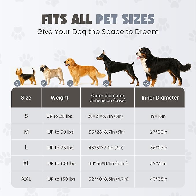 Arthritis Dog Bed, Orthopedic Dog Bed with Memory Foam, Extra Spacious Pet Bed with Supportive Sides, Removable Washable Cover, Designed for Senior Dogs Comfort Better Sleep and Joint Support