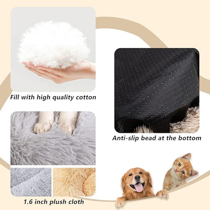 Lumeiy Calming Dog Bed Cat Bed-Machine WashableHigh Bolster, Multiple Sizes S-XXL