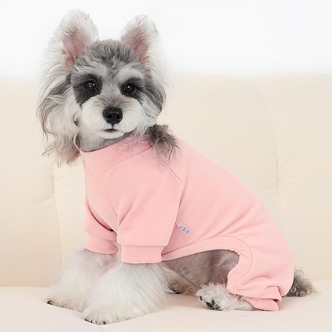 XPUDAC 3 Pack Fleece Dog Pajamas Warm Winter Dog Clothes for Small Medium Dogs Girl Cozy Puppy Pjs Pet Outfit Doggie Onesie Costume, Purple, Pink, Hotpink, XL