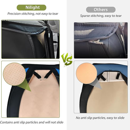 Nilight Car Seat Covers Waterproof Breathable Faux Leather Cushions Anti-Slip Universal Cover for Kia Civic Corolla Hyundai Honda Camry CR-V RAV4 Fusion SUV Truck (2 PCS Front, Black-Blue)