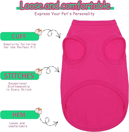 Paiaite Dog Clothes Fashionable Sleeveless Pet Vest: 'Little Miss Sassy' Printed Cotton Dog Shirt, Ideal for Small, Medium, and Large Breeds, Ensuring Comfort and Breathability Green 3XL