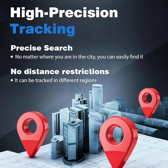 GPS Vehicle Tracker, 2-Year Battery, No SIM Card or Monthly Subscription | iOS & Android App with 1-Minute Location Updates, History & Sharing, Magnetic IPX7 Waterproof Design