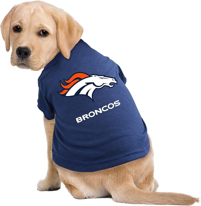 Littlearth NFL Denver Broncos Pet T-Shirt, Team Color, Medium