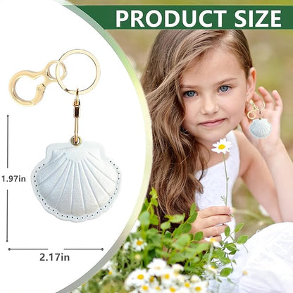 Leather Keychain Holder Case Compatible with AirTag,Cute Protective Bright Cover with Keyring,Anti-Scratch Finder GPS Tracker Case for Wallet Keys,Bag,Pets,Backpack(White)