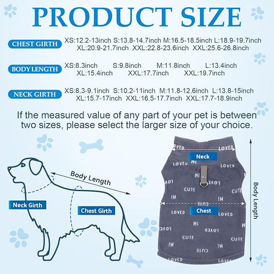 4 Pieces Winter Fabric Dog Sweater with Leash Ring Soft Fleece Vest Dog Clothes Plaid Camouflage Warm Puppy Jacket Pullover Clothes for Small Cat Puppy Chihuahua(S)