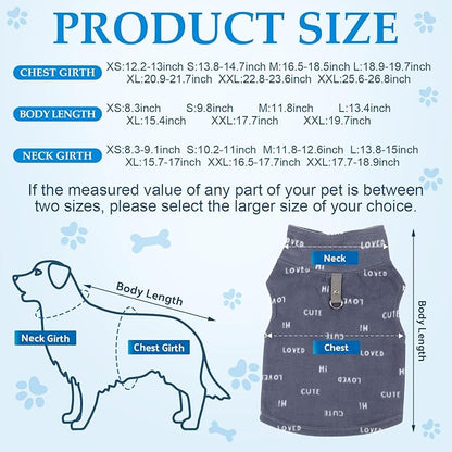 4 Pieces Winter Fabric Dog Sweater with Leash Ring Soft Fleece Vest Dog Clothes Plaid Camouflage Warm Puppy Jacket Pullover Clothes for Small Cat Puppy Chihuahua(M)