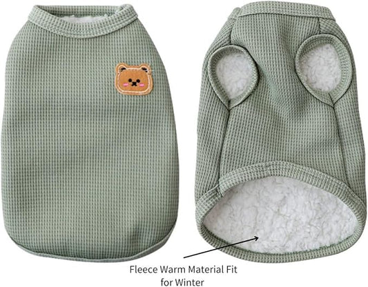 Fleece Cotton Winter Dog Tee Shirt - Soft, Breathable, Stretchy & Lightweight for Medium, Small Dogs