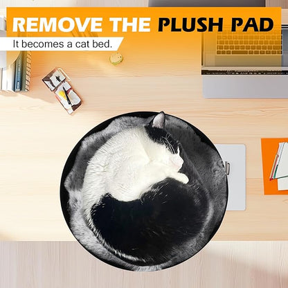 AQQHSAIN Cat Desk Bed Clamp Mounted Cat Hammock for Desk Space Saving Desktop Attachment Perch with Comfortable Soft Bed Elevated Pet Bed for Work Home Office Study Room