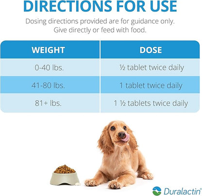 PRN Pharmacal Duralactin Canine Chewable Tablets - Joint Health Supplement for Dogs & Puppies - Pet Mobility Support - Vanilla Flavored Chews - 180 Count