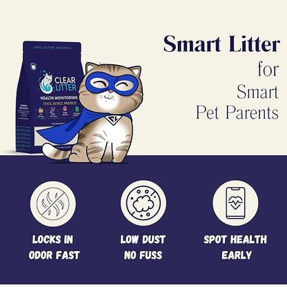 Crystal Cat Litter with Color-Changing Health Monitoring Crystals – 30-Day Odor Control, Low Dust, Non-Clumping, Ultra Absorbent, Safe for Multi-Cat Households, Easy Clean Silica Gel