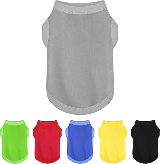 Elevate Your Dog's Fashion Quotient with Colorful and Breathable Sleeveless Cotton Shirts! Perfect Pet Apparel for Small to Medium Dogs Gray XXL