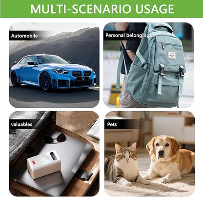 GPS Tracker for Vehicles,Car GPS Tracker Portable Real Time Magnetic GPS Tracking Device,Full Global Coverage Location Tracker for Kids,Dogs,Trucks/Person,No Subscription Required/No Monthly Fee-White