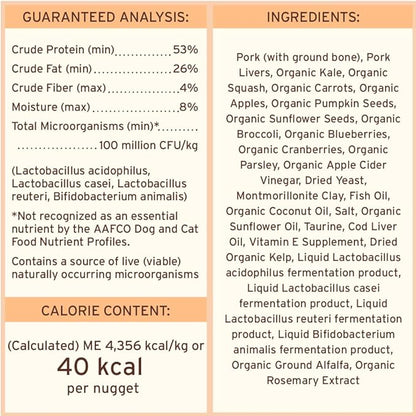 Primal Freeze Dried Raw Cat Food Nuggets Pork, Complete & Balanced Meal or Topper, Premium, Healthy, Grain Free, High Protein Raw Cat Food with Probiotics (5.5 oz)