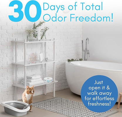 Litter Box Magic Cat Litter Deodorizer Jar (1 Fresh Scent and 1 Fragrance Free, 16 Oz, Pack of 2) - Cat Litter Odor Absorber Gel - Litter Box Pet Air Freshener - Litter Odor Eliminator to Freshen Air