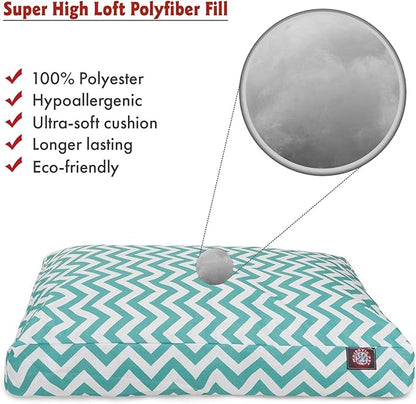 Majestic Pet Chevron Rectangle Dog Bed Washable – Non Slip Comfy Pet Bed – Crate Bed with Removable Washable Cover – Kennel Bed for Sleeping, Polyester Fiber, X-Large, Teal