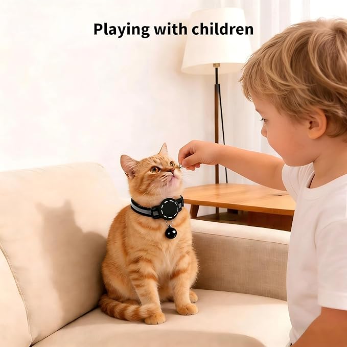 Pet Tracker,GPS Collar for Cats (iOS Only) Smart tag,Waterproof Compatible with Apple Find My,No Monthly Fee,Advanced Tracking Solution Smart Collar for Pet Safety Ideal Small Large Cats