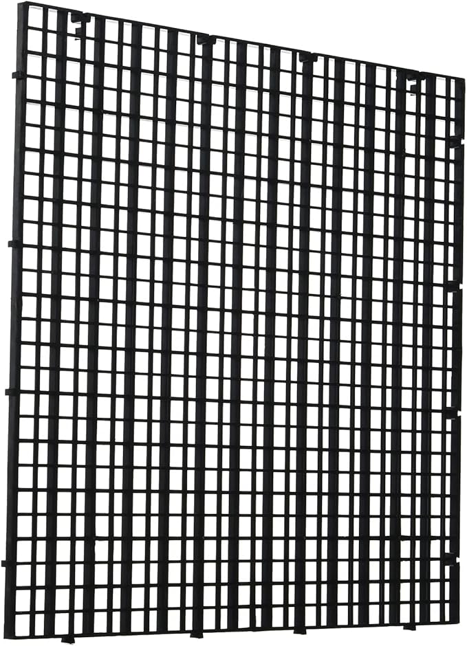 Aquarium Fish Tank Bottom Isolation 4 Pcs, Plastic Egg Crate Grid Divider Tray Egg (L 4pcs Black)