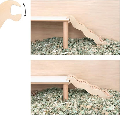 Niteangel Hamster Climbing Toy Wooden Ladder Bridge for Hamsters Gerbils Mice and Small Animals (Medium - 8.26'' L)