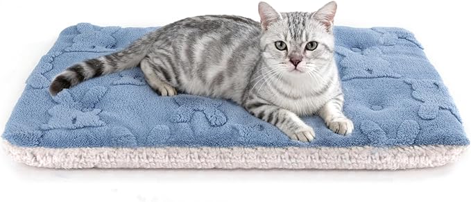 Self Warming Cat Bed, 22x16 Inch Reversible Two-Sided Use Self Heating Mat for Cats and Dogs, Washable Cat Warming Pad for Indoor Use, Cozy Flannel Base.(S - 22 X 16 Inch)