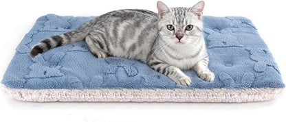 Self Warming Cat Bed, 22x16 Inch Reversible Two-Sided Use Self Heating Mat for Cats and Dogs, Washable Cat Warming Pad for Indoor Use, Cozy Flannel Base.(S - 22 X 16 Inch)