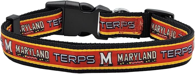 Pets First Collegiate PET Collar OLD VERSION Maryland Terrapins Dog Collar, Size Large. Best Sports Team Collar for Dogs & Cats. A Shiny & Colorful Dog & Cat Collar Licensed by The NCAA
