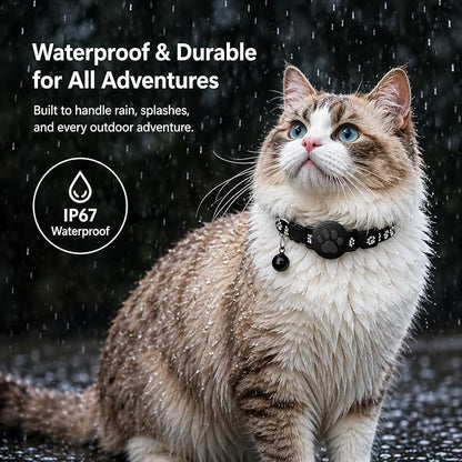 Pet Tracker,GPS Tracker for cat,Smart tag,Waterproof Compatible with Find My,No Monthly Fee,Advanced Tracking Solution Smart Collar for Pet Safety Ideal Small Large Cats(iOS Only)