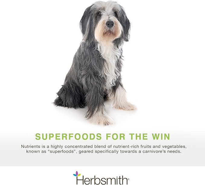 Herbsmith Nutrients Superfood Dog Multivitamin Featuring Vitamins & Minerals from Whole Foods Boost Kibble or DIY Raw with Antioxidants for Puppies to Seniors - 17.63 oz