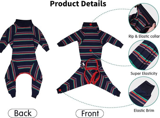 Xqpetlihai Dog Onesie Surgery Recovery Suit for Medium Large Dogs Recovery Shirt for Abdominal Wounds or Skin Diseases Bodysuit Dogs Pajamas(S,XXL)