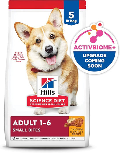 Hill's Science Diet Adult 1-6 Small Bites Dry Dog Food, Chicken & Barley, 5 lb. Bag