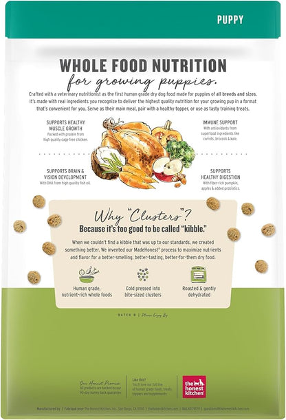 The Honest Kitchen Whole Food Clusters Puppy Grain Free Chicken Dry Dog Food, 4 lb Bag