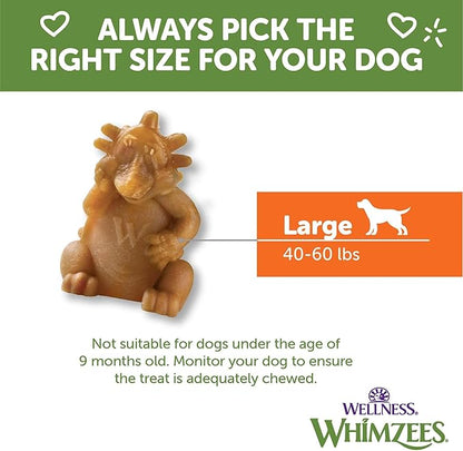 Wellness WHIMZEES Hedgehog Dog Dental Treat, Chews, Freshens Breath, Large Size, 12.7 oz Bag, 6 Count