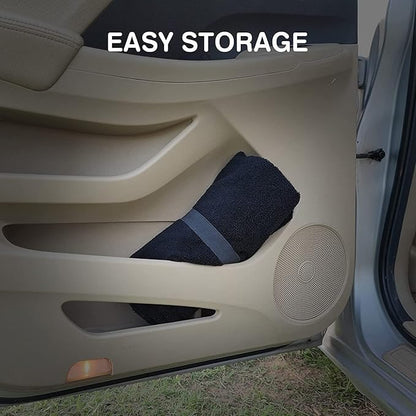 Leader Accessories 2pcs Waterproof Towel Front Seat Covers Black Non-Slip Bucket Seat Dog & Kid Auto Protector