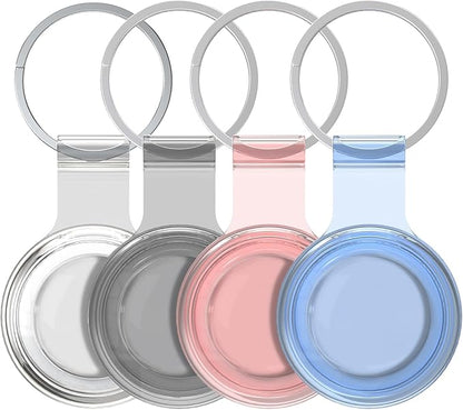 Compatible with AirTag Holder Case Keychain 4 Pack,for AirTag 2nd & 1st Generation Key Chain Ring Case Cover for Air Tag Holder GPS Tracker Air Tag 2nd gen Finders Air Tagholder for Kids,Bags,Luggages
