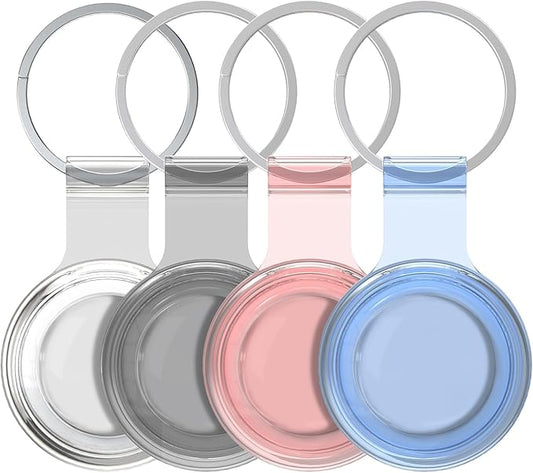 Compatible with AirTag Holder Case Keychain 4 Pack,for AirTag 2nd & 1st Generation Key Chain Ring Case Cover for Air Tag Holder GPS Tracker Air Tag 2nd gen Finders Air Tagholder for Kids,Bags,Luggages